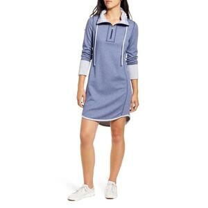 TOMMY BAHAMA Flip Side Reversible Half-Zip Long Sleeve Dress Island Blue | M